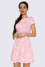 Платье мини нежно-розовое