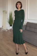Вязаное Платье зеленое миди