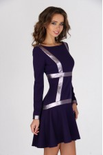 Платье расклешенное фиолетовое